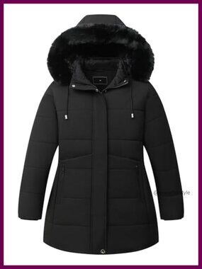 Plus Size Winter Parka Down Jacket Hooded Waterproof Quilted Coat